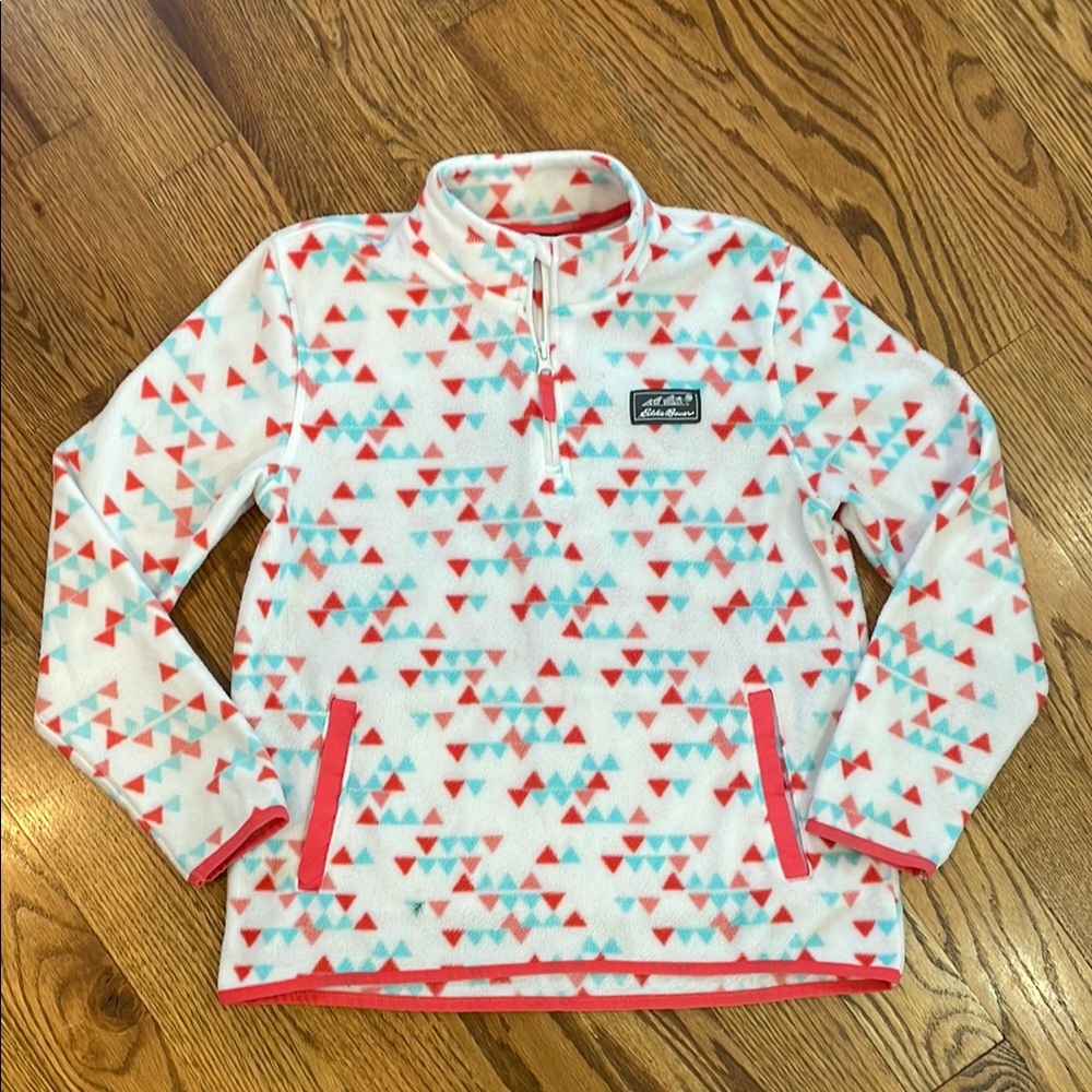 Eddie Bauer Quarter Zip Fleece Pullover. Size Large 14/16. Like New Condition.